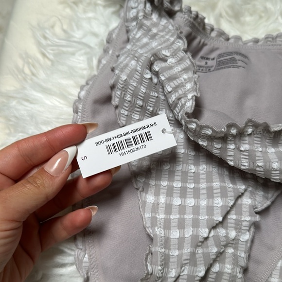 BRAND NEW Adore me Steph contour checked print bikini set in grey - Picture 6 of 8